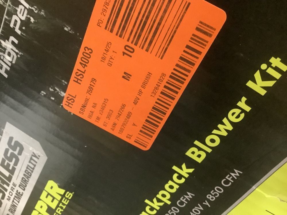 RYOBI 40V HP Brushless Whisper Series 180 MPH 850 CFM Cordless Battery Backpack Leaf Blower with 8.0 Ah Battery and Charger - Image 7 - Lot 22JF