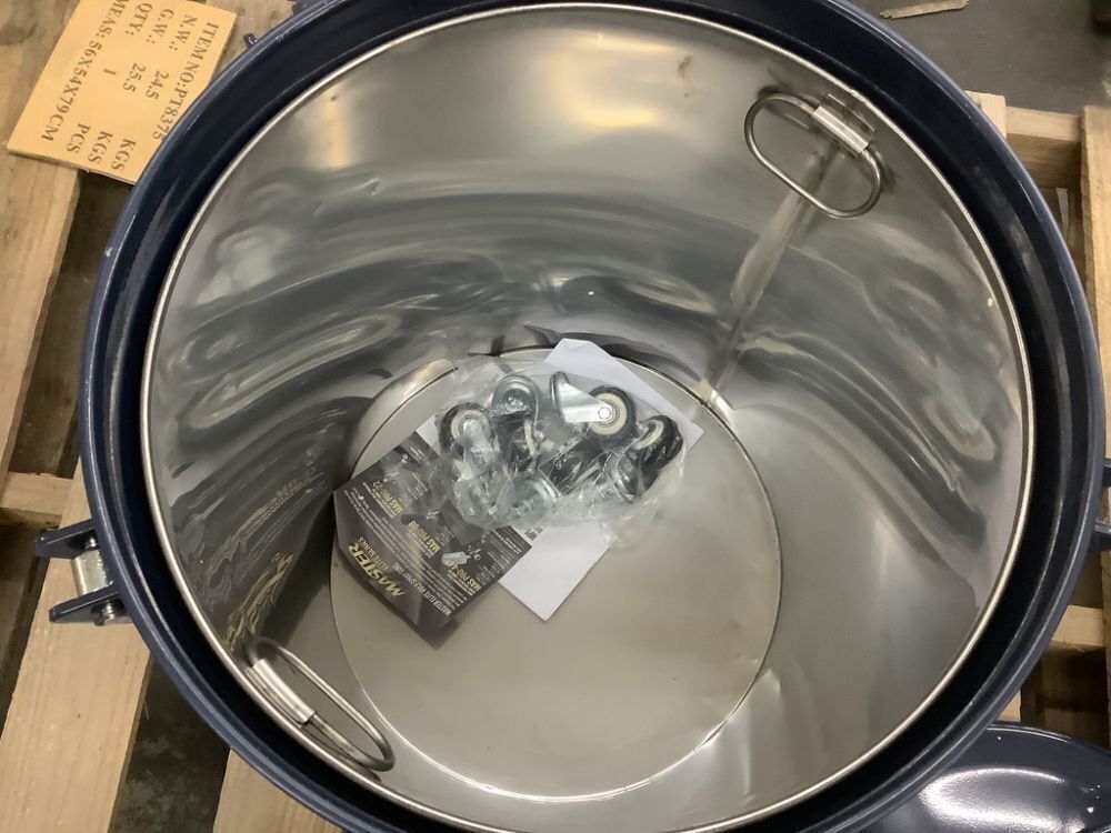 10 Gallon Heavy Duty Steel Pressure Pot Paint Tank with Clamp on Lid, Caster Wheels, Manual Mixing Agitator, Regulator & Pressure Gauge for Resin Casting, Large Volume - Image 5 - Lot 27JF