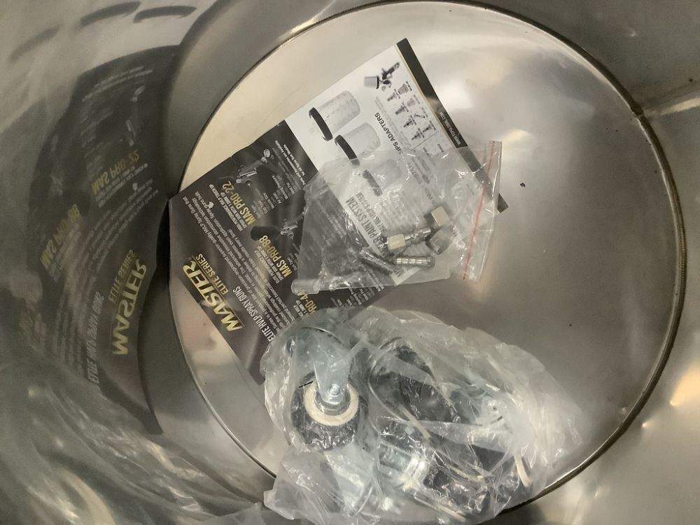 10 Gallon Heavy Duty Steel Pressure Pot Paint Tank with Clamp on Lid, Caster Wheels, Manual Mixing Agitator, Regulator & Pressure Gauge for Resin Casting, Large Volume - Image 8 - Lot 27JF