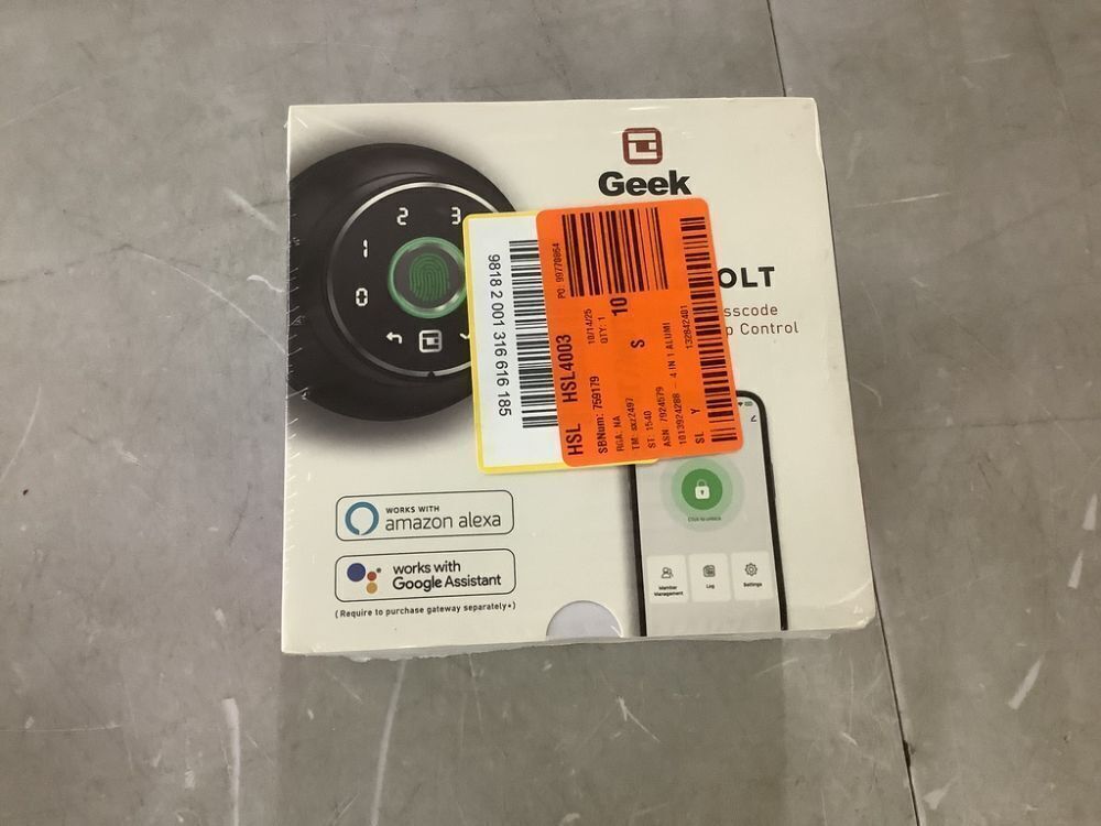 WRIGHTMASTER 4 in 1 Aluminum Smart Lock Deadbolt with App Biometric Door Knob, Keyless Entry Door Lock in Black - Image 2 - Lot 106JF