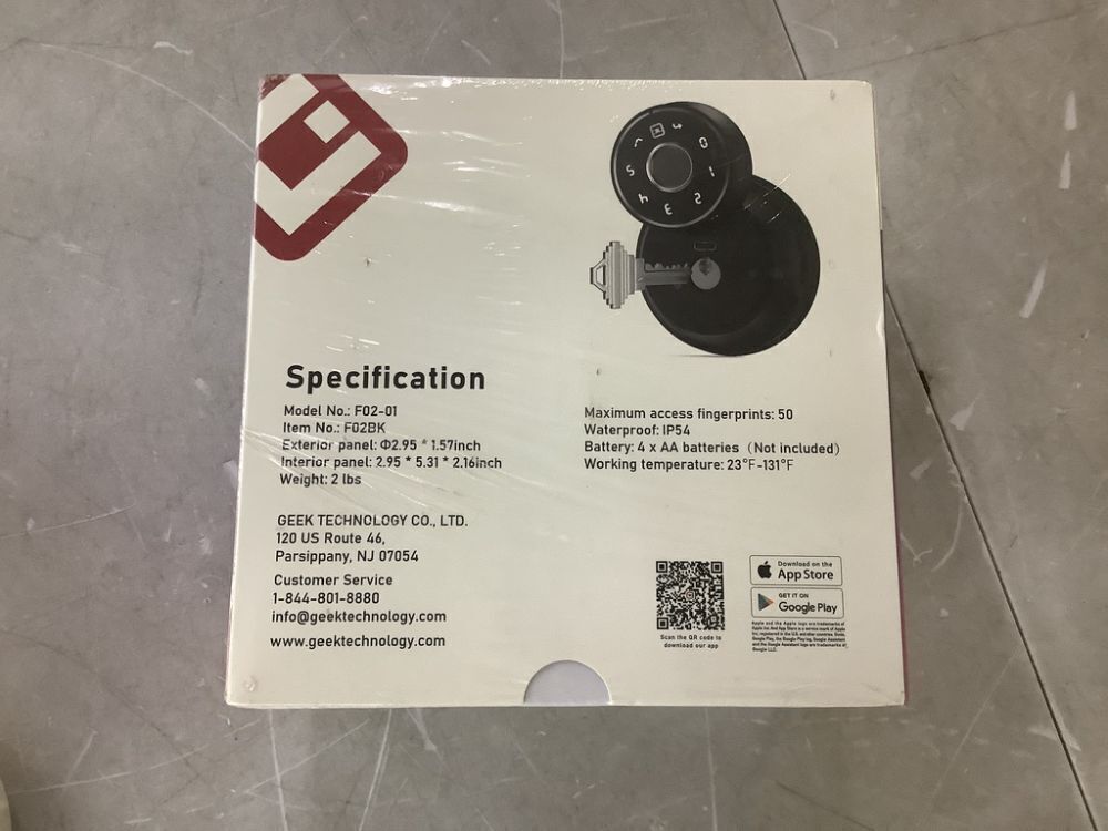 WRIGHTMASTER 4 in 1 Aluminum Smart Lock Deadbolt with App Biometric Door Knob, Keyless Entry Door Lock in Black - Image 3 - Lot 106JF