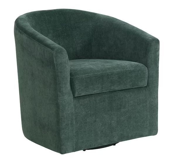 Picket House Furnishings Tora Emerald Robin Swivel Barrel Chair - Image 1 - Lot 25JF