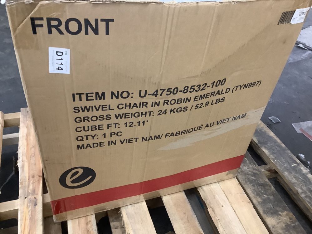 Picket House Furnishings Tora Emerald Robin Swivel Barrel Chair - Image 6 - Lot 25JF