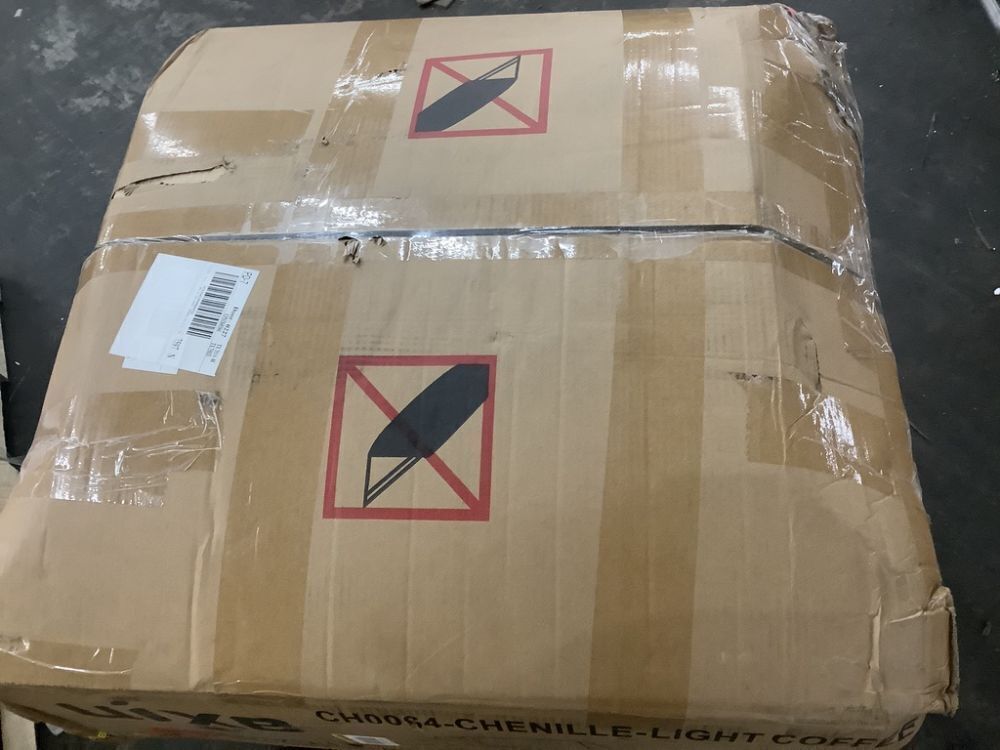 Uixe Light Coffee Chenille Upholstered Swivel Accent Barrel Chair - Image 4 - Lot 29JF