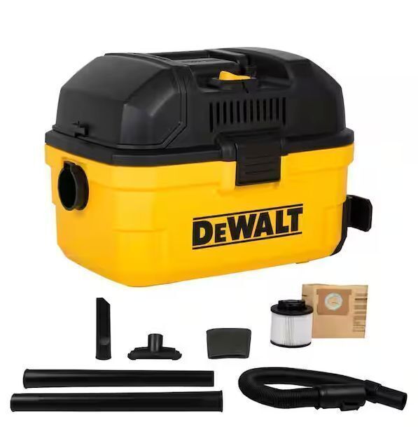 DEWALT 4 Gal. 5.0 HP Poly Wet/Dry Vacuum with Hose and Accessories - Image 1 - Lot 31JF