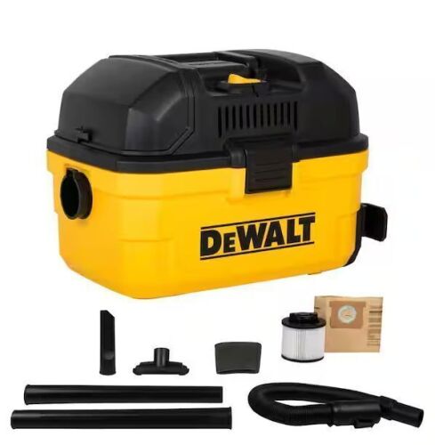 DEWALT 4 Gal. 5.0 HP Poly Wet/Dry Vacuum with Hose and Accessories - Lot 31JF