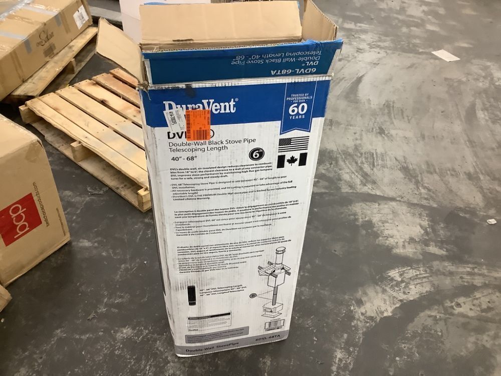 DuraVent Model DVL Double Wall Stove Pipe 6in. Diameter x 40in. to 68in. Telescoping Stove Pipe Length - Image 2 - Lot 104JF