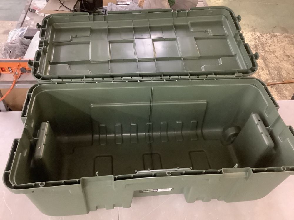 Plano 27-Gal. Hinged Storage Box in Olive Drab - Image 4 - Lot 105JF