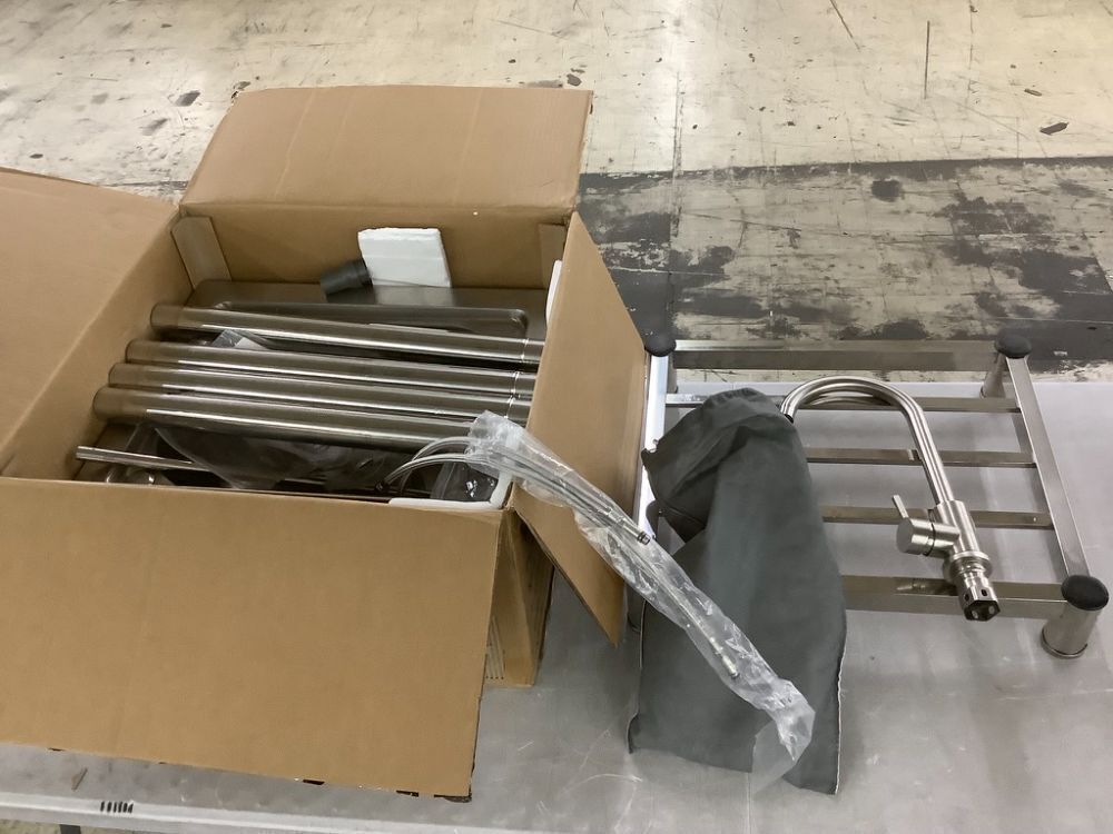 Free Standing Single Bowl Stainless Steel Sink with Faucet - Image 1 - Lot 203