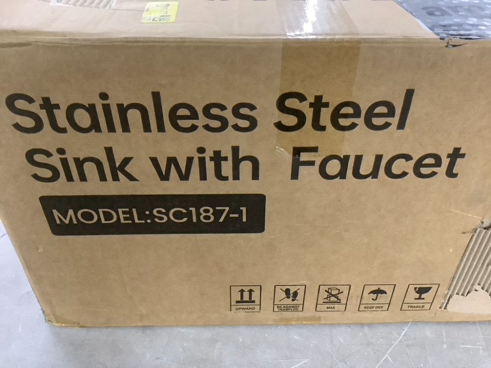 Free Standing Single Bowl Stainless Steel Sink with Faucet - Image 11 - Lot 203