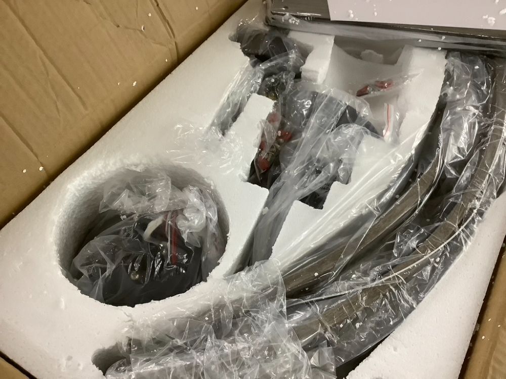 Wood Wagon Wheel Chandelier Ceiling Fan 44" - Image 5 - Lot 207