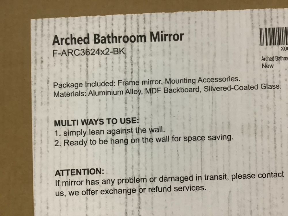 Arched Wall Mirror, 24" x 36", Set of 2 - Image 7 - Lot 343