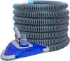 POOLWHALE Swimming Pool Vacuum Hoses with Swivel Cuff and Triangular Weighted Flex Vacuum Head - Thumbnail 1