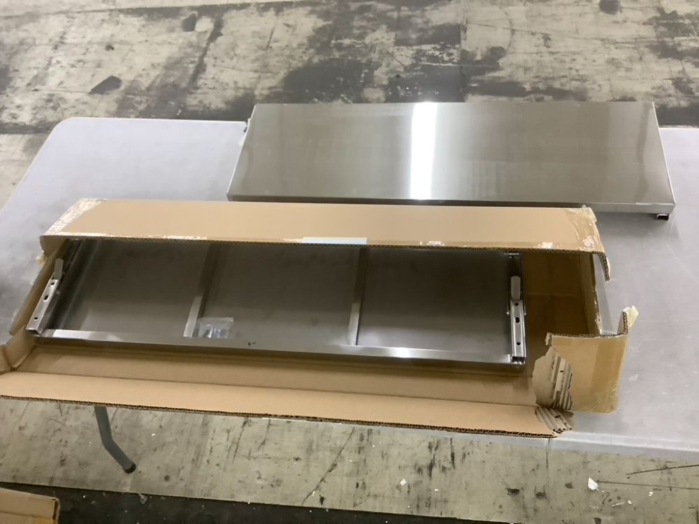 Stainless Steel Drop Down Folding Concession Shelf, 72" x 12" - Image 1 - Lot 345