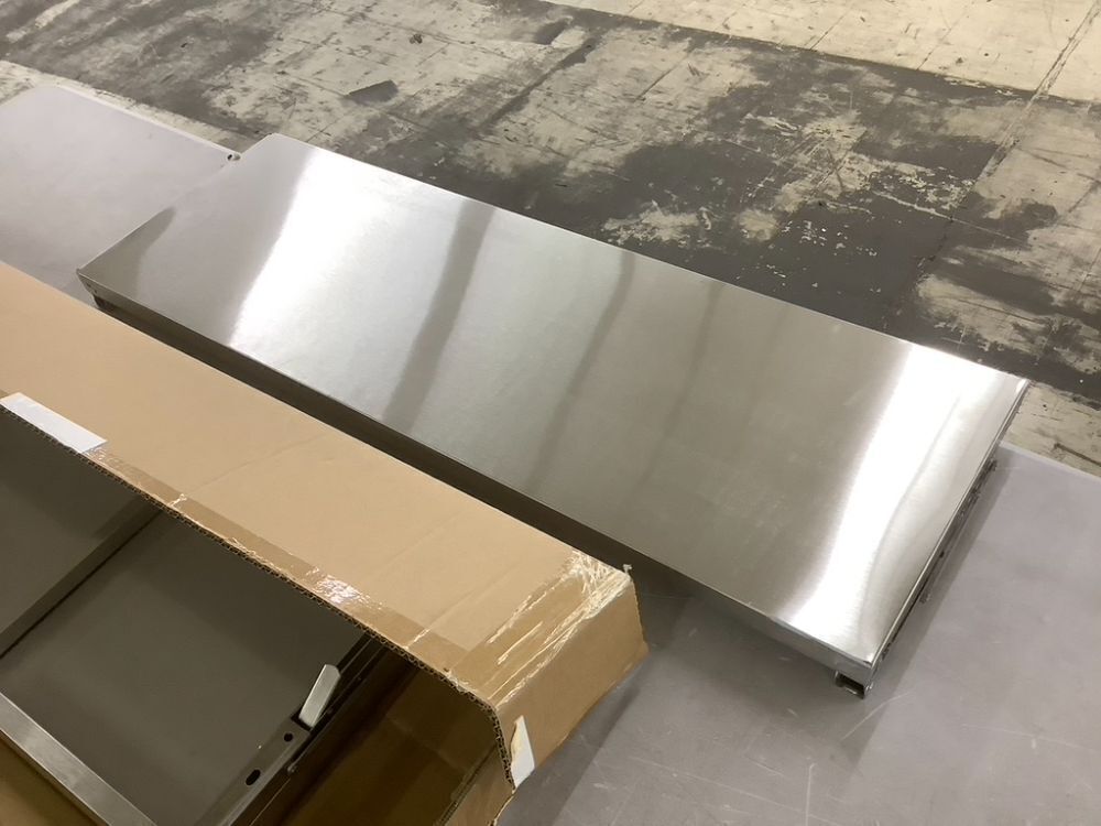 Stainless Steel Drop Down Folding Concession Shelf, 72" x 12" - Image 2 - Lot 345