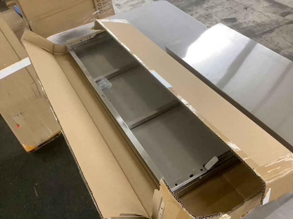 Stainless Steel Drop Down Folding Concession Shelf, 72" x 12" - Image 3 - Lot 345