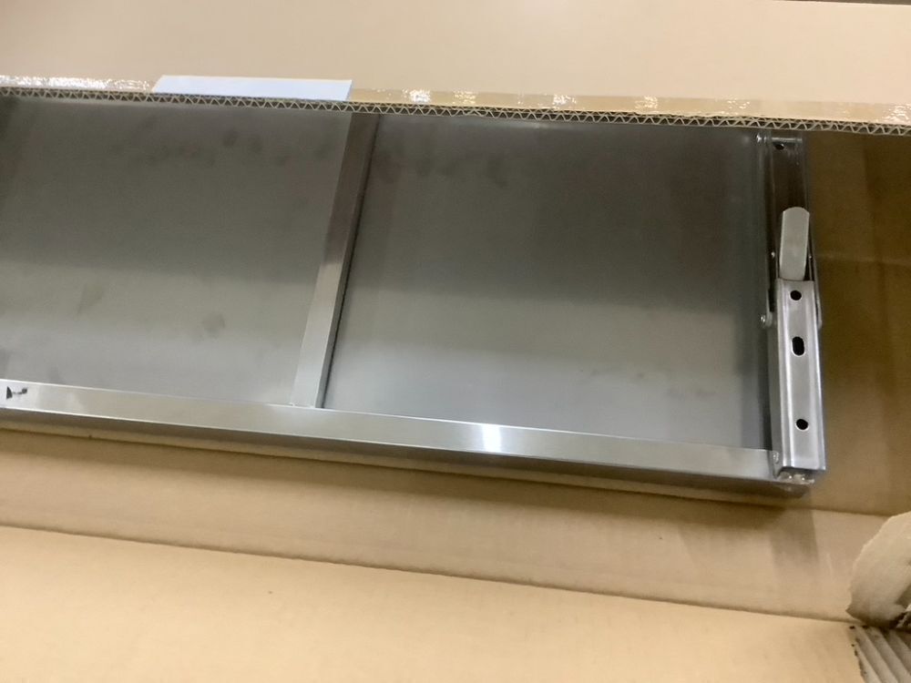 Stainless Steel Drop Down Folding Concession Shelf, 72" x 12" - Image 4 - Lot 345