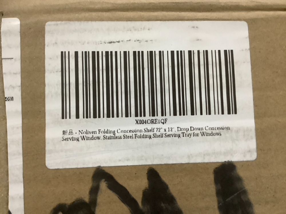 Stainless Steel Drop Down Folding Concession Shelf, 72" x 12" - Image 6 - Lot 345