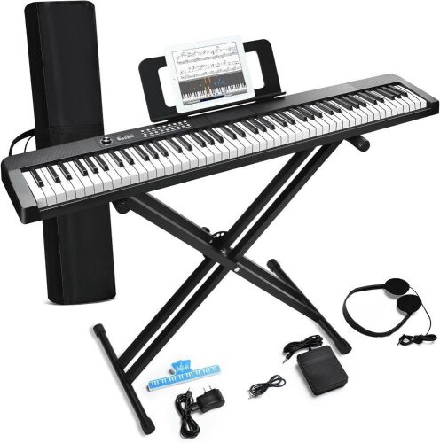 88 Key Semi Weighted Electronic Digital Piano with Music Stand - Lot 247