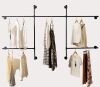 Industrial Pipe Clothes Rack Wall Mounted - Thumbnail 1