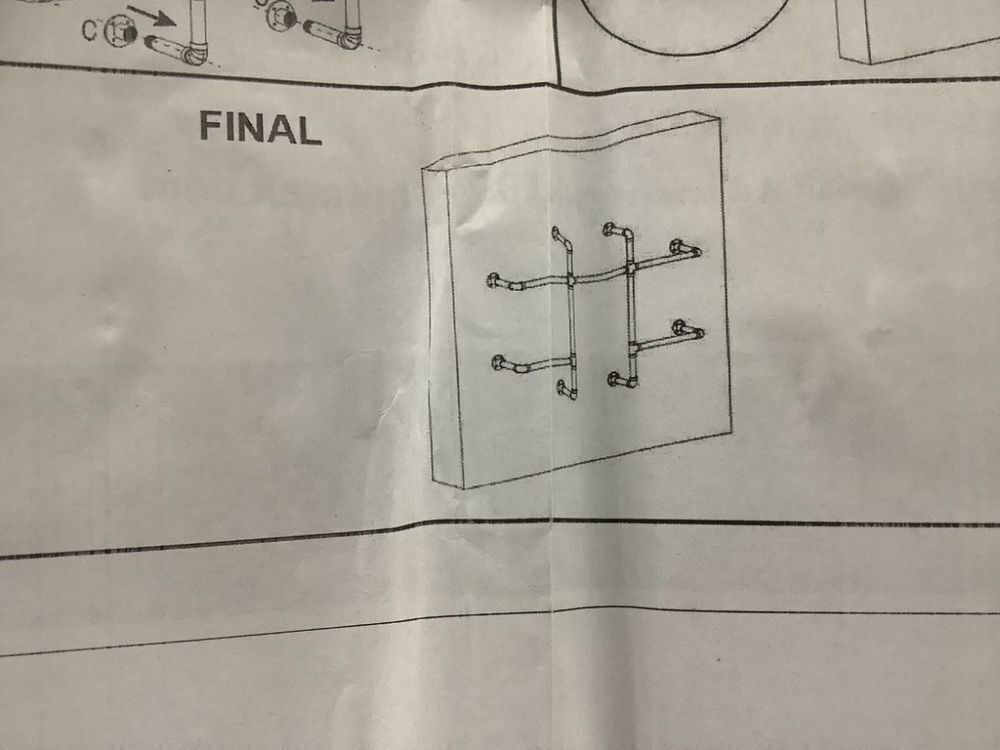 Industrial Pipe Clothes Rack Wall Mounted - Image 4 - Lot 341