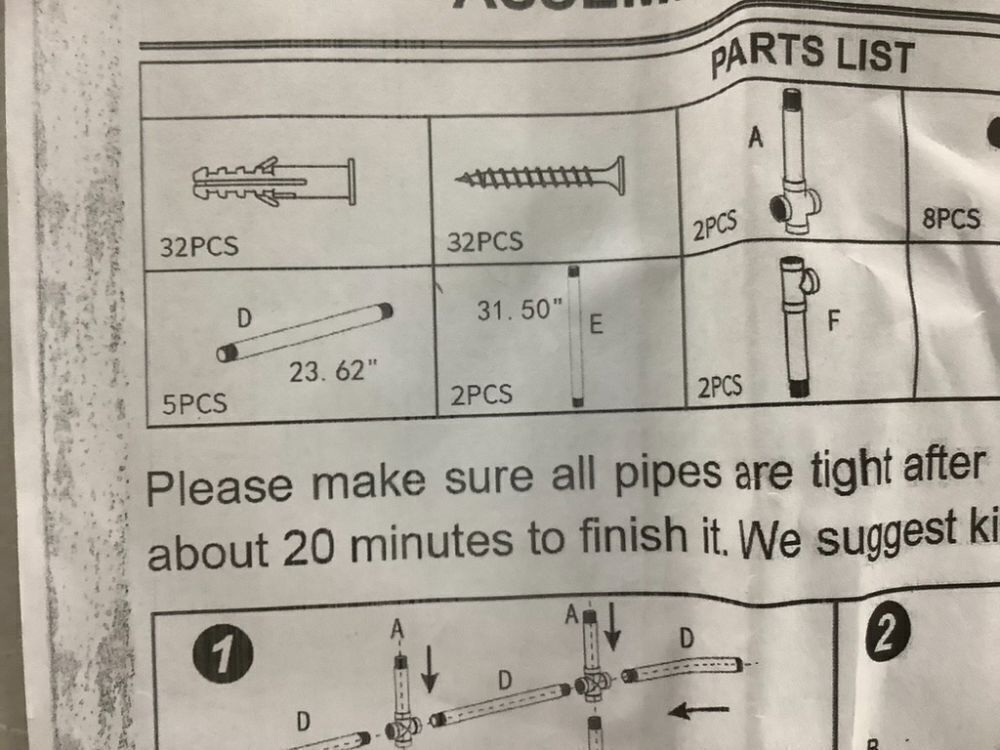 Industrial Pipe Clothes Rack Wall Mounted - Image 6 - Lot 341