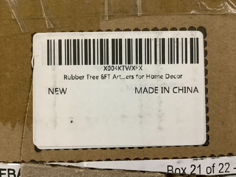 6' Artificial Rubber Tree in White Pot - Image 7 - Lot 346