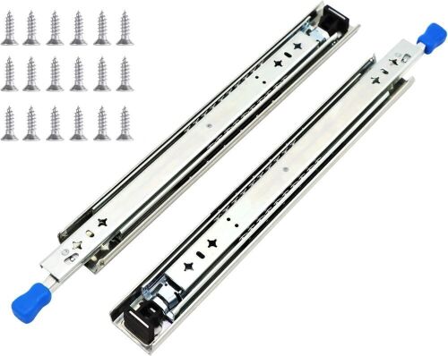 1 Pair 40 Inch 260 Lb Capacity Heavy Duty Locking Drawer Slides with Screws - Lot 537