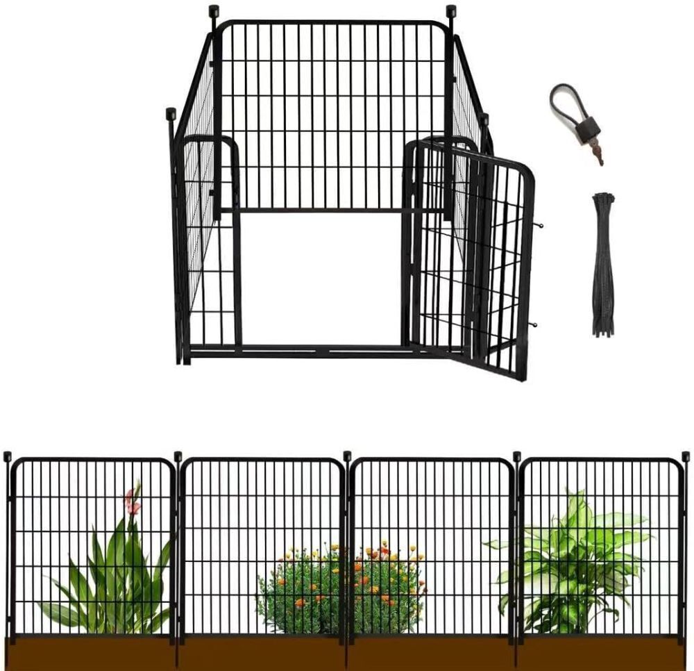 Getlay Garden Fence with Gate 48" H x 27" L, 4 Panels - Image 1 - Lot 335