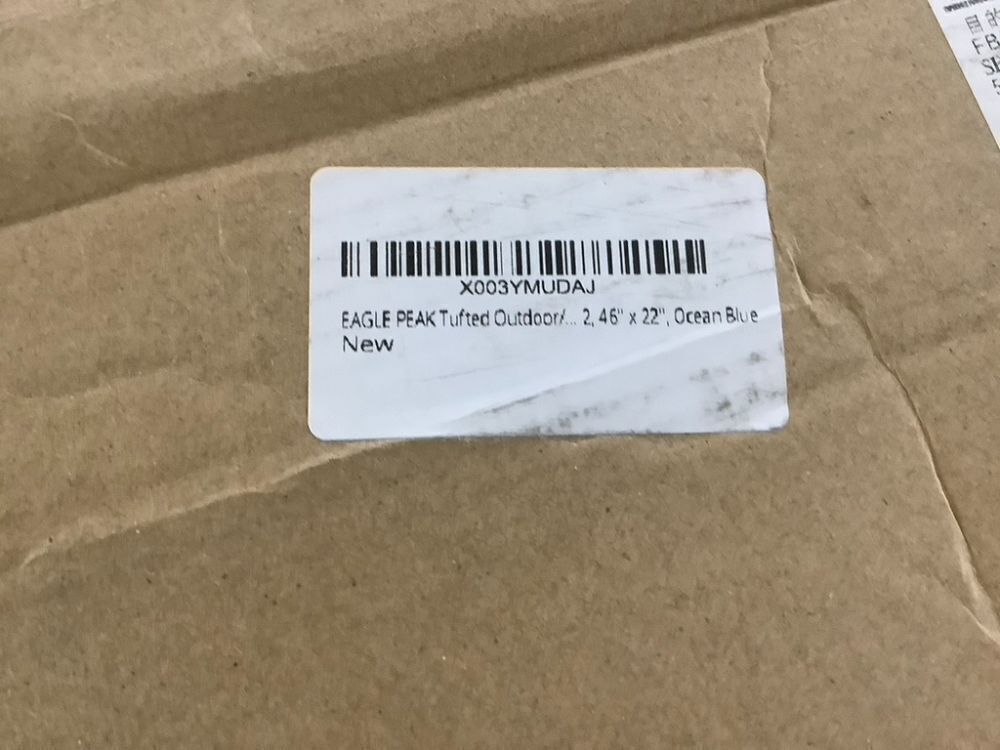 EAGLE PEAK Tufted High Back Patio Chair Cushions, Set of 2, 46'' x 22'', Ocean Blue - Image 7 - Lot 236