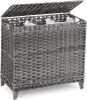 Rattan Laundry Hamper with 3 Removable Liner Bags - Thumbnail 1