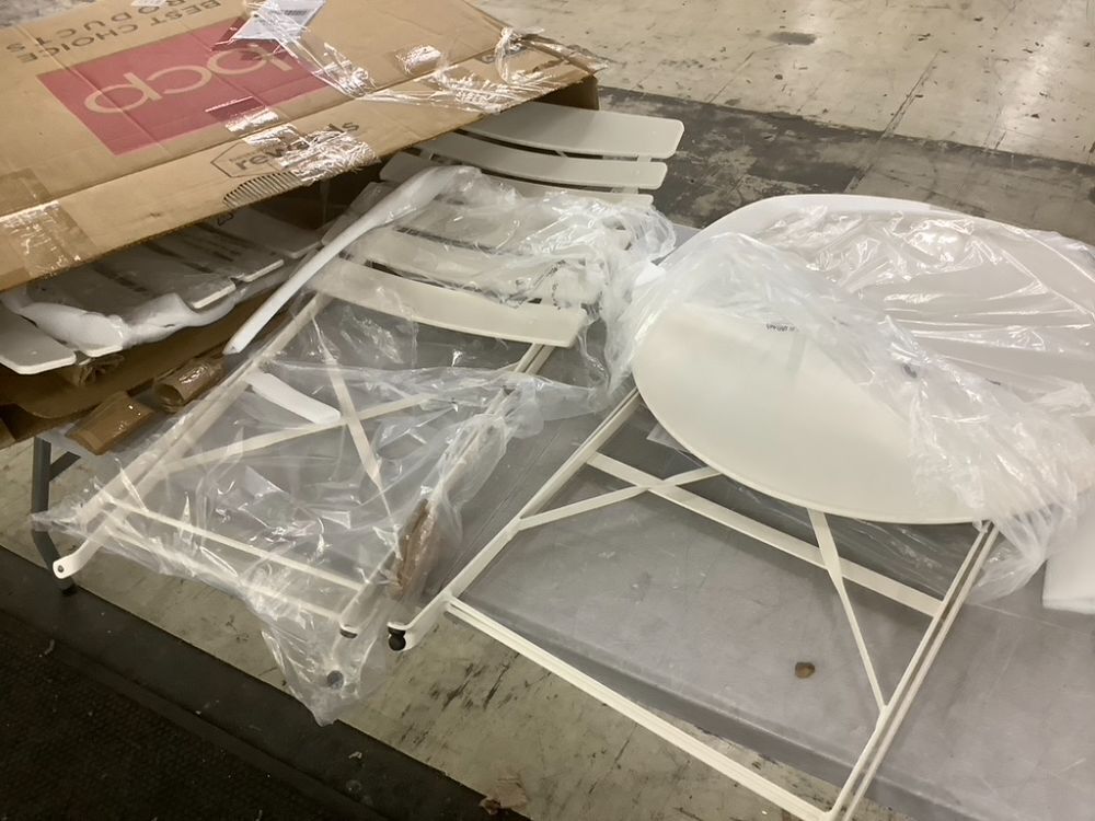 3-Piece Small Folding Patio Bistro Set w/ 2 Chairs - Image 2 - Lot 534