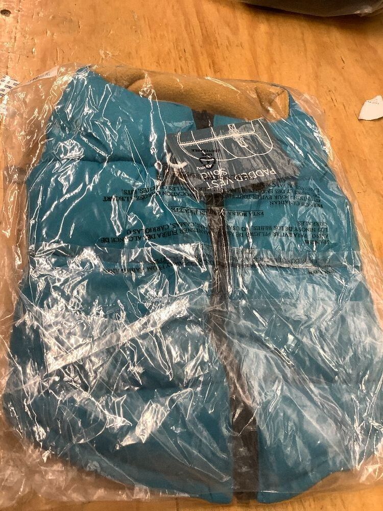 Gooby Padded Vest Dog Jacket - Solid Blue, Medium - Warm Zip Up Vest Fleece Jacket with Dual D Ring Leash Water Resistant for Small to Medium Dogs - Image 2 - Lot 9037