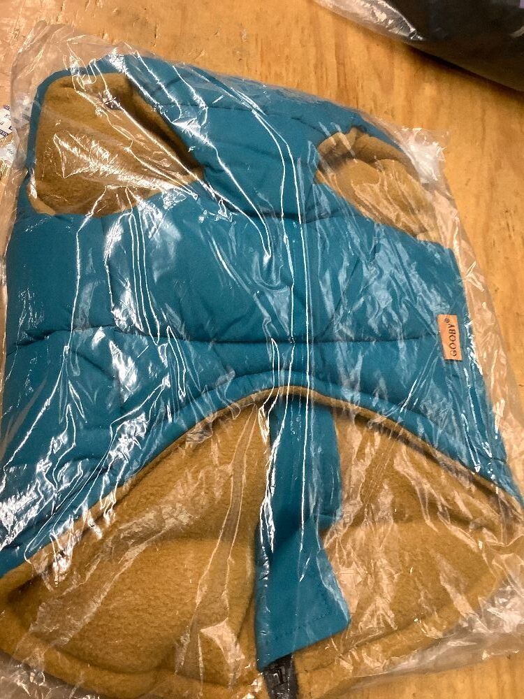 Gooby Padded Vest Dog Jacket - Solid Blue, Medium - Warm Zip Up Vest Fleece Jacket with Dual D Ring Leash Water Resistant for Small to Medium Dogs - Image 3 - Lot 9037