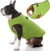 Gooby Padded Vest Dog Jacket - Solid Green, Medium - Warm Zip Up Vest Fleece Jacket with Dual D Ring Leash Water Resistant for Small to Medium Dogs - Thumbnail 1