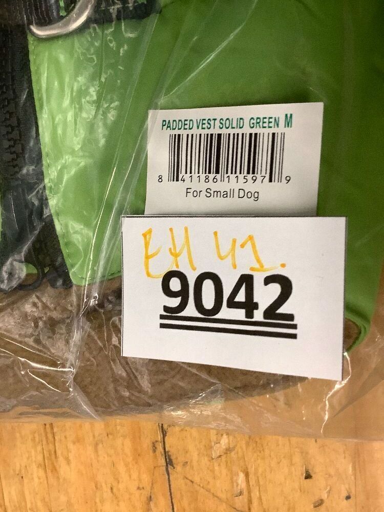Gooby Padded Vest Dog Jacket - Solid Green, Medium - Warm Zip Up Vest Fleece Jacket with Dual D Ring Leash Water Resistant for Small to Medium Dogs - Image 4 - Lot 9042
