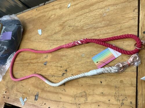 Dog Leash 5 FT Handmade Braided Cotton Rope Leashes for Small Medium and Large Dogs, New Golden Heavy Duty Metal Clasp, Colorful - Lot 9077