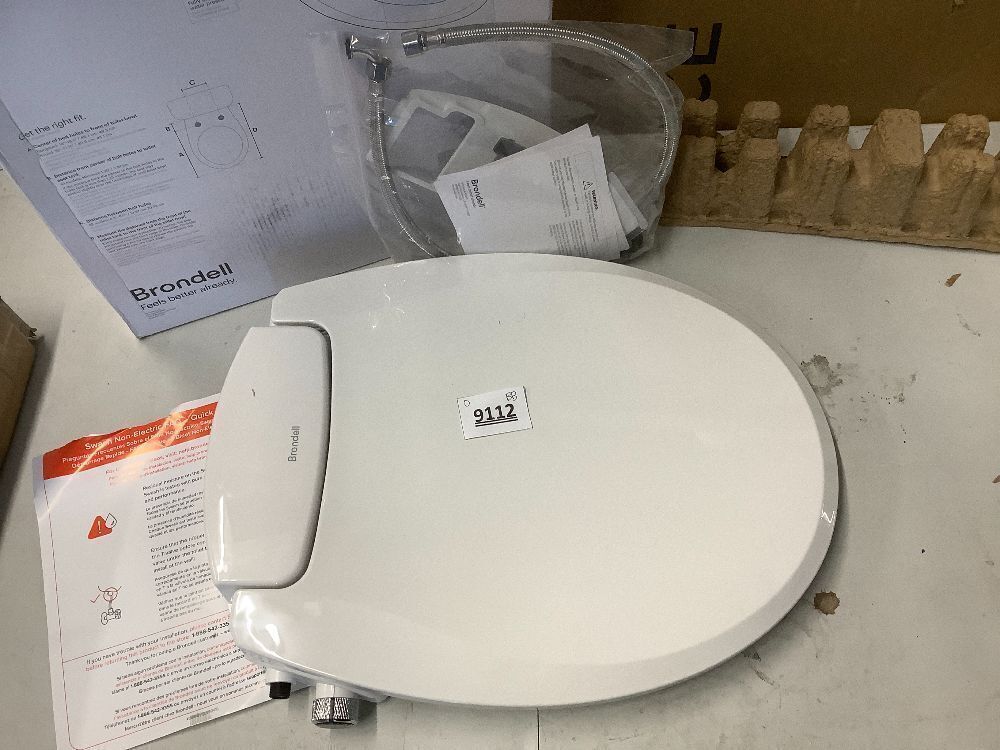 Brondell Bidet Toilet Seat Non-Electric Swash Seat, Fits Round Toilets, White – Dual Nozzle System, Ambient Water Temperature – Bidet with Easy Installation - Image 2 - Lot 9112