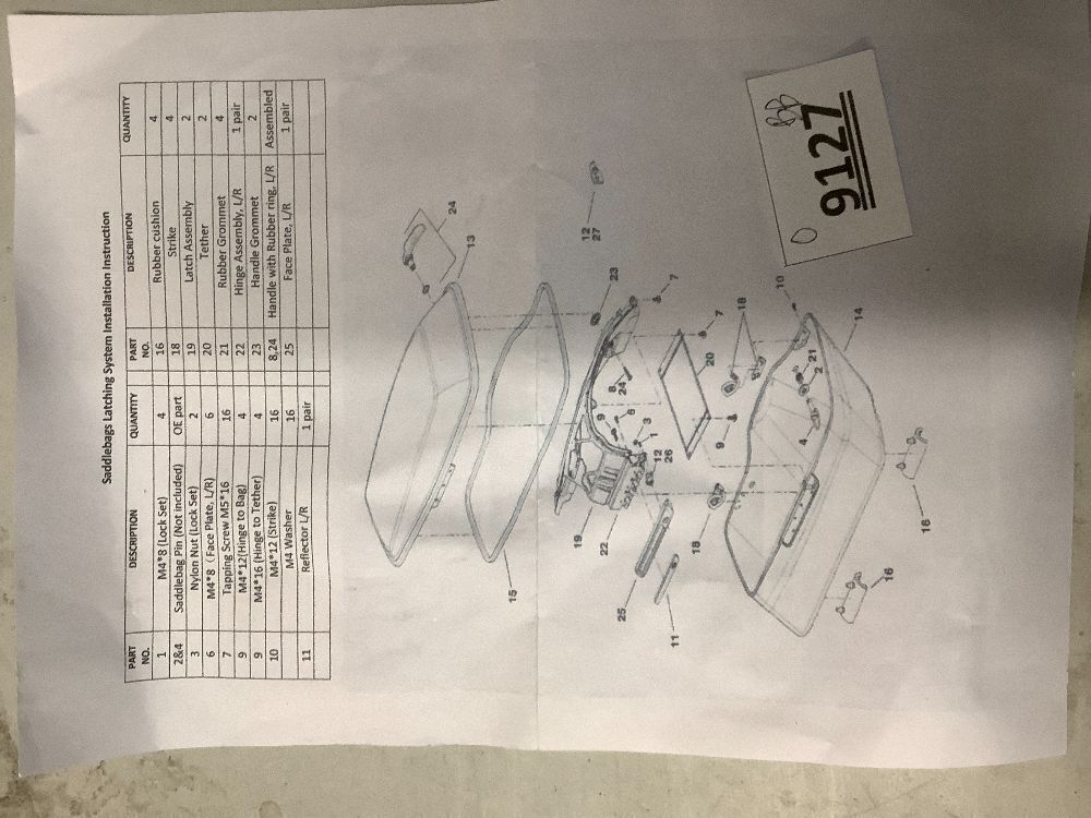 NOVALLA Hard Saddlebag ACCESSORIES Hardware Latch Kit - Image 3 - Lot 9127