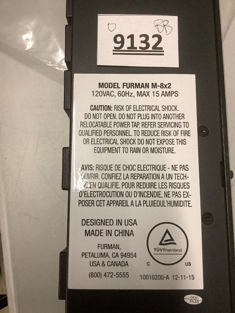 Furman M-8X2 Merit Series 8 Outlet Power Conditioner and Surge Protector - Image 5 - Lot 9132