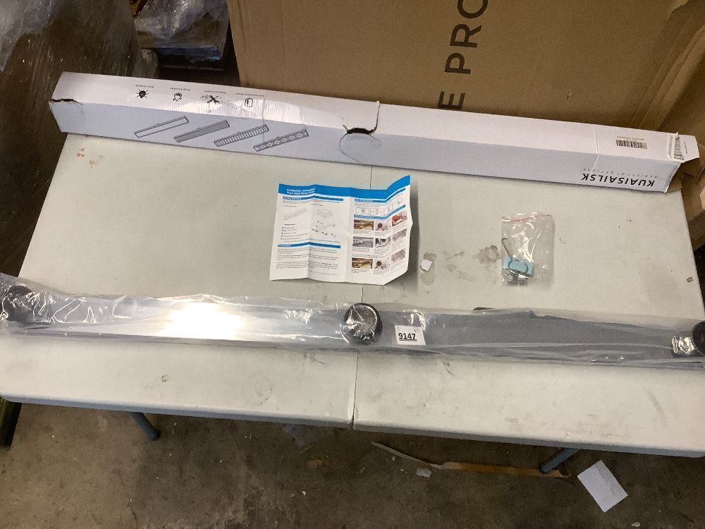 Linear Shower Drain, 48 Inch Brushed 304 Stainless Steel Rectangle Shower Floor Drain，with Reversable Tile-inPattern Drain Cover & Hair Catcher, Adjustable Feet - Image 2 - Lot 9147