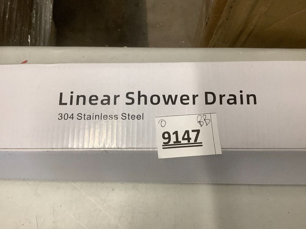Linear Shower Drain, 48 Inch Brushed 304 Stainless Steel Rectangle Shower Floor Drain，with Reversable Tile-inPattern Drain Cover & Hair Catcher, Adjustable Feet - Image 7 - Lot 9147