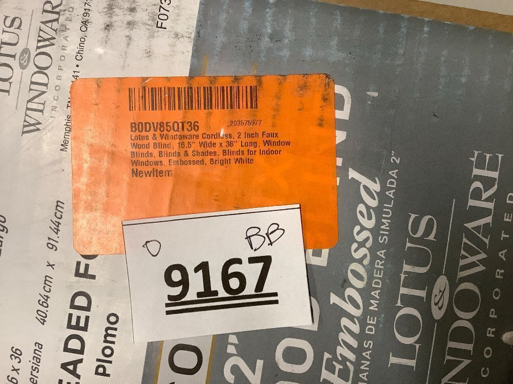 Lotus & Windoware Cordless, 2 Inch Faux Wood Blind, Window Blinds, Blinds & Shades, Blinds for Indoor Windows, Embossed, 16" x 36", Bright White - Image 4 - Lot 9167