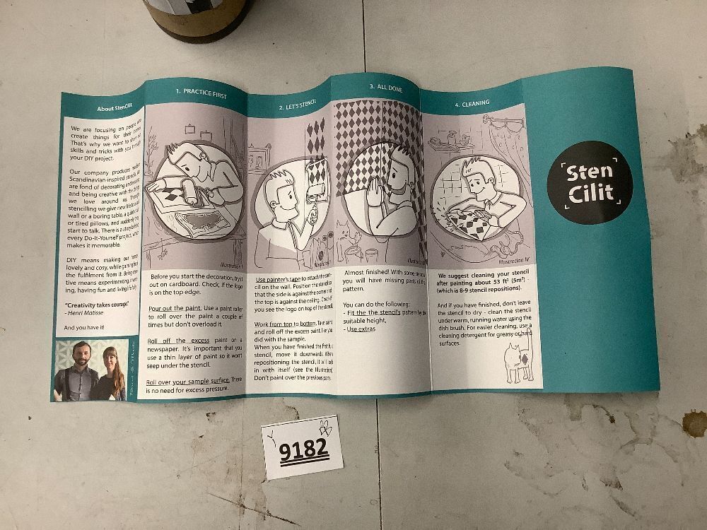 STENCILIT Scandinavian Large Floor Stencils - Tile Stencil, Stencils for Painting Floors, Concrete Stencils for Patio, Modern Tile Decor - Image 4 - Lot 9182