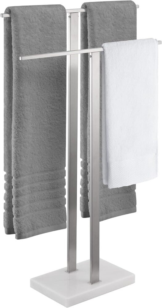 KES Standing Towel Racks for Bathroom 2-Tier, Floor Towel Rack Stand with Heavy Marble Base, Upgrade Steady Freestanding Design, Pro-Grade 18/8 Stainless Steel Brushed Finish - Image 1 - Lot 9197