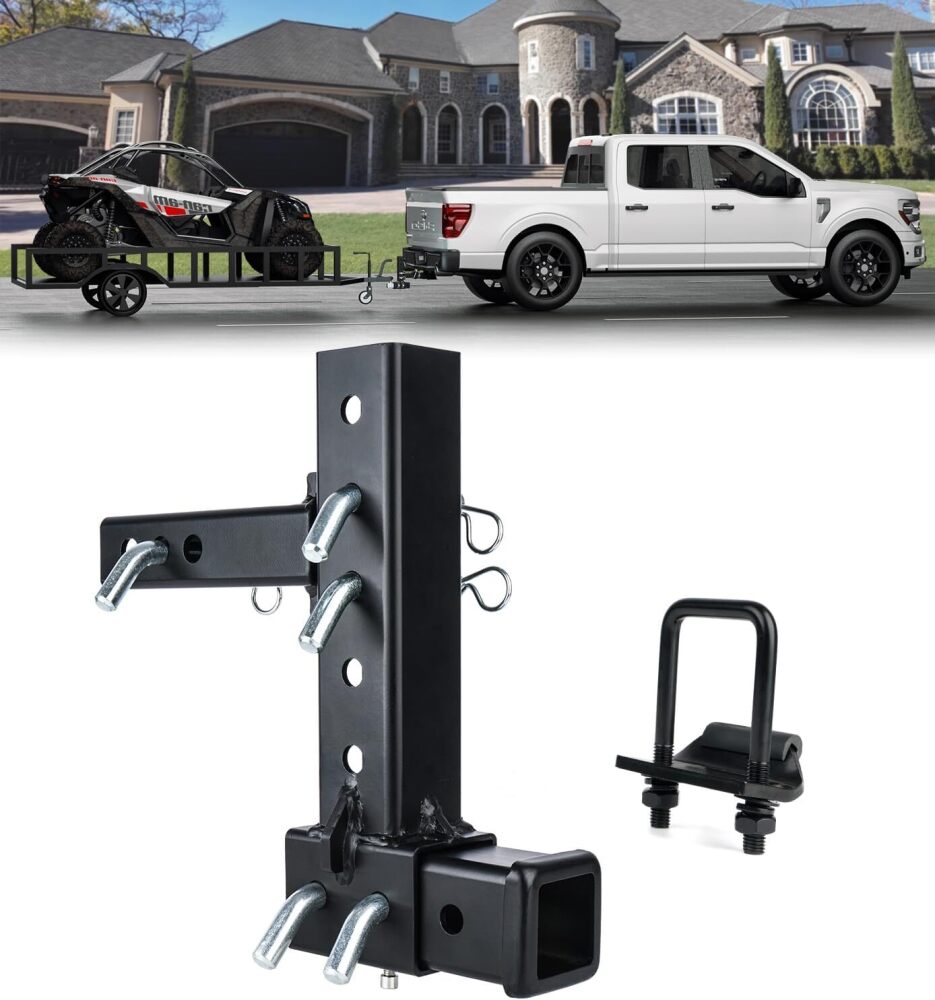 Hitch Riser | Adjustable Trailer Hitch Extension | 4"-10" Drop/Rise Hitch Adapter with 5000 lbs Horizontal Load Capacity - Image 1 - Lot 9241