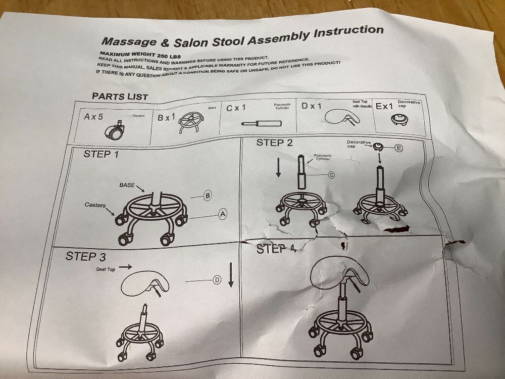 Saddle Stool,Height-Adjustable Office Chair,Thick Wide Saddle Cushion,for Salon Spa Home Massage Home Office(White) - Image 3 - Lot 9242