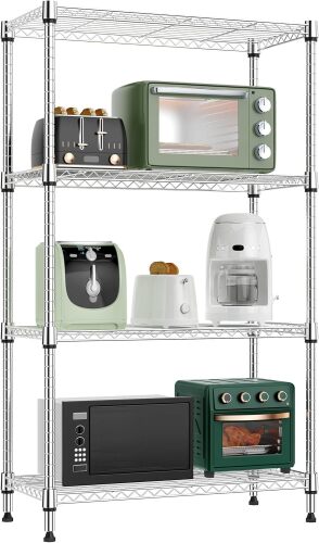 1000 lbs 4 Tier Shelf Metal Storage Shelves Wire Rack Closet Organizers for Garage Kitchen Bathroom Laundry - Lot 9247