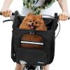 PetAmi Dog Bike Basket, Soft-Sided Ventilated Dog Bike Carrier Backpack, Pet Bicycle Basket for Bike Handlebar, Small Medium Puppy Cat Kitten Car Booster Seat with Safety Strap, Max 18 lbs, Black - Thumbnail 1