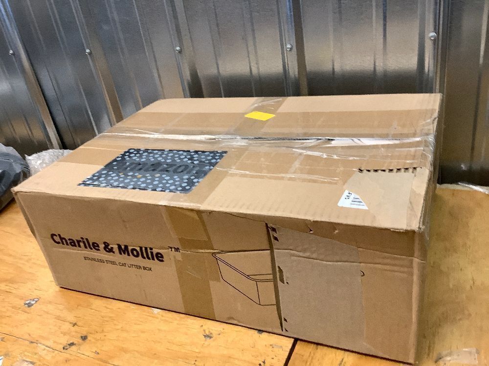 Charlie & Mollie Stainless Steel Sifting Litter Box for Pine Pellets, Stainless Steel Litter Box for Sifter Litter Pan System, Metal Litter Tray with Pee Pad and Scoop, Odor Control, Easy Cleaning - Image 3 - Lot 9267